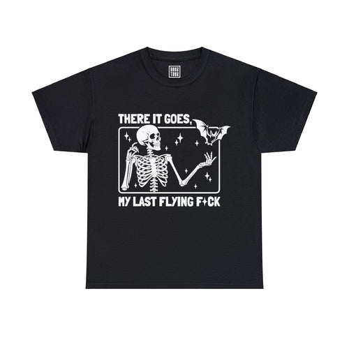 Witty Skeleton T-Shirt - 'There It Goes, My Last Flying F**k' Tee