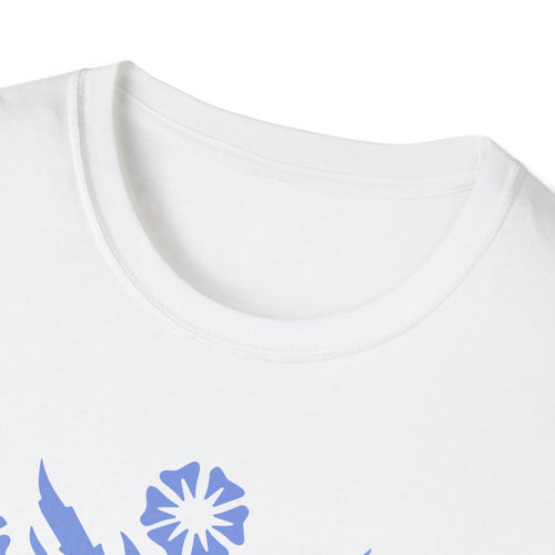 Vintage Corningware-Inspired T-Shirt | Retro Blue Cornflower Dish Design