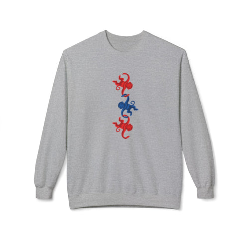 Retro Barrel of Monkeys Crewneck Sweatshirt | Nostalgic Hanging Monkeys Design