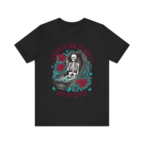 Surviving Purely Out of Spite' | Skeleton Graphic Tee