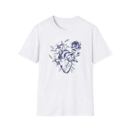 Anatomical Heart Bouquet T-Shirt | Human Heart Illustration Tee