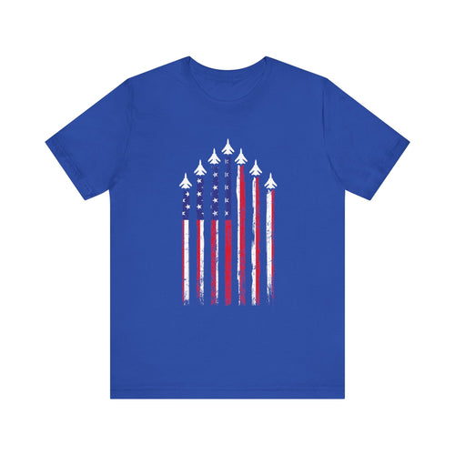 Jets Flying the American Flag T-Shirt | US Airman Patriotic Tee