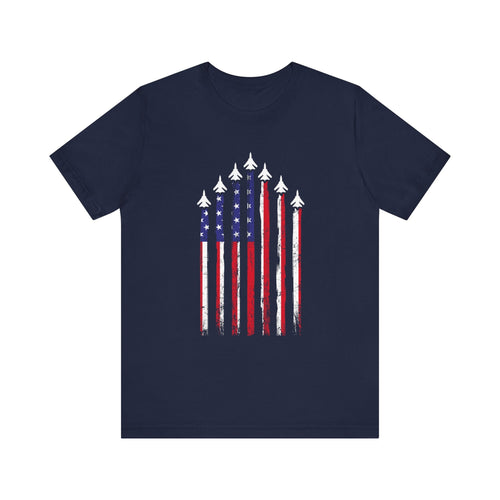 Jets Flying the American Flag T-Shirt | US Airman Patriotic Tee