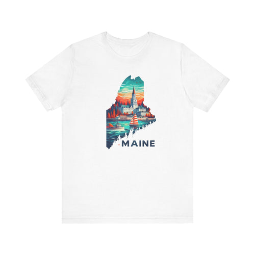 Maine State Pride Tee | State of Main Colorful Graphic Tshirt