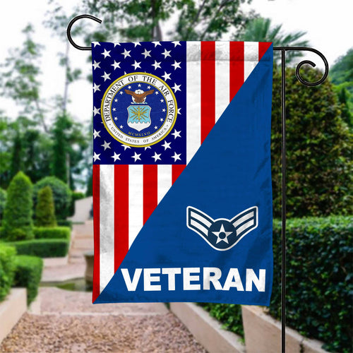 US Airforce Rank Air Force Veteran Garden Flag