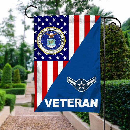 US Airforce Rank Air Force Veteran Garden Flag