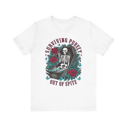 Surviving Purely Out of Spite' | Skeleton Graphic Tee