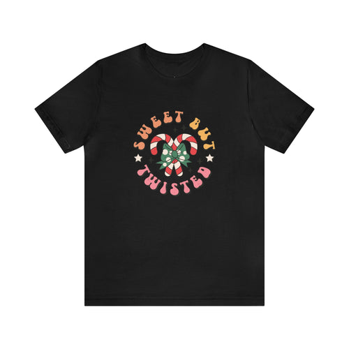 Sassy Christmas Festive T-Shirt | 'Sweet, But Twisted' | Candy Cane Holiday Tee