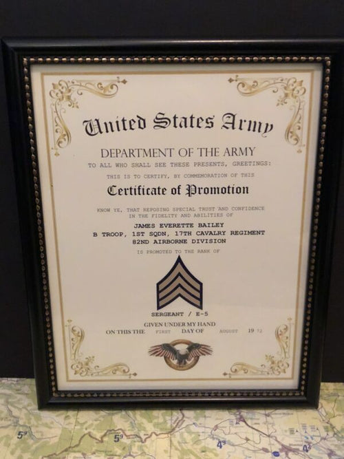 SERGEANT / SGT (E-5) U.S. Army ~ Commemorative Promotion Certificate