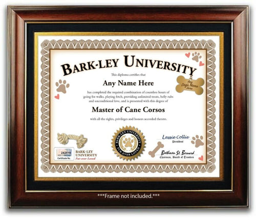 Cane Corso PERSONALIZED CERTIFICATE Diploma - Dog Tag Toy - Breeder Lover GIFT