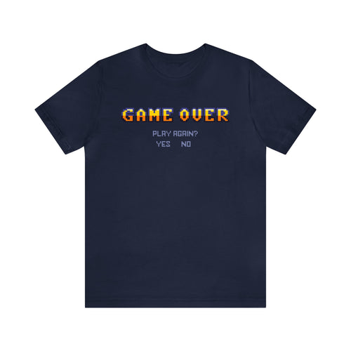 Game Over - Play Again' Gamer Short Sleeve T-Shirt