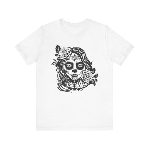 Female Día de los Muertos Art Design T-Shirt | Day of The Dead Illustration Tee