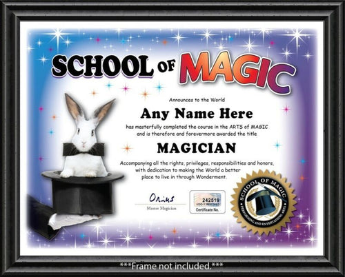 MAGIC School Personalized Certificate - Magician Kit Set Tricks XMAS CHILD GIFT