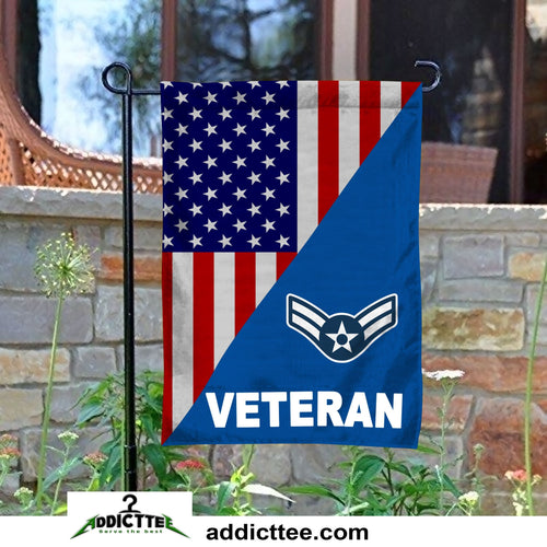 Rank Air Force Veteran Garden Flag