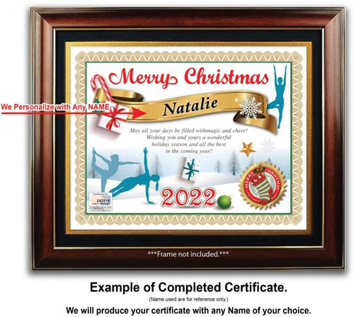 PERSONALIZED CHRISTMAS CERTIFICATE - Fitness Yoga Gym Studio Mat - GREAT GIFT