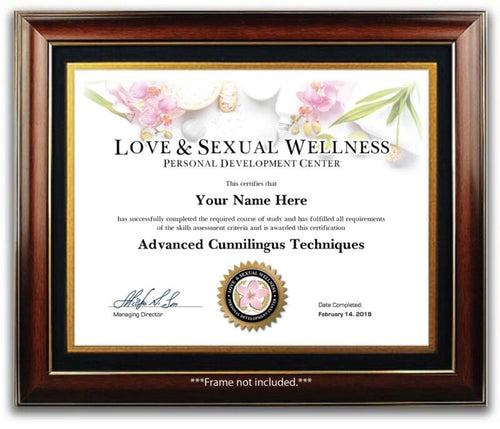 Oral Sex Certificate /Diploma - College Dorm Garage Man Cave Office Bedroom Gift