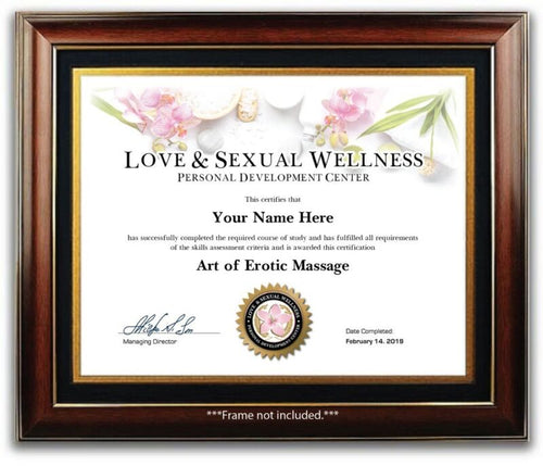 Art of Erotic Massage Certificate / Diploma Love Making Sexual Sensual Body Oil