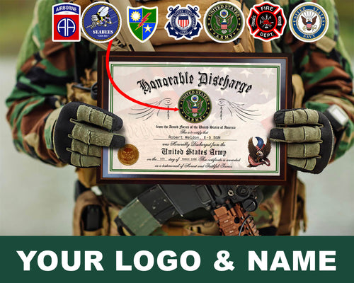 CUSTOMIZED LOGO HONORABLE DISCHARGE CERTIFICATE