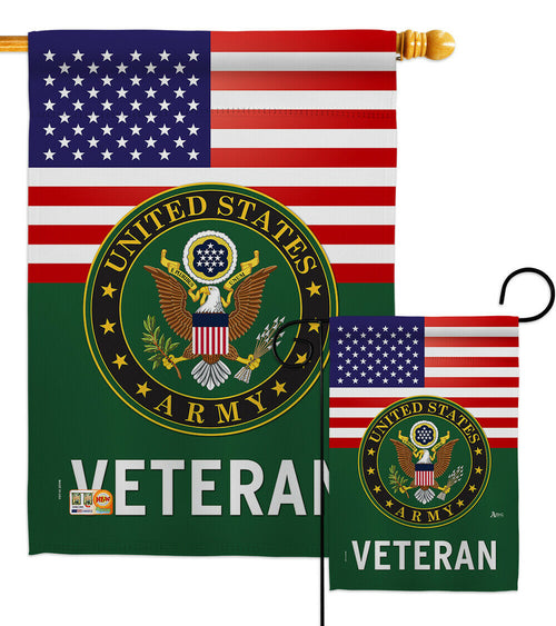 US Army Veteran Garden Flag Armed Forces Military Veteran Gift Yard Banner