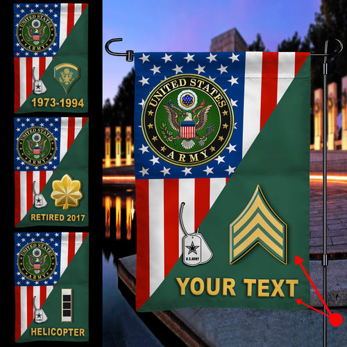 Personalized Army Air Force Coast Guard Marine Navy Veteran Garden Flag Double-sided Print